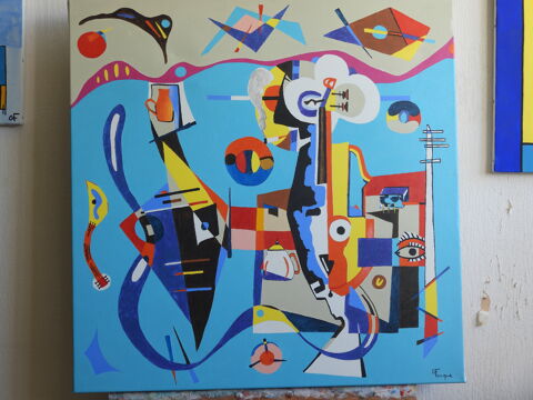 Tableau acrylique sur toile - Festival 165 Cond�-sur-Noireau (14)