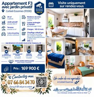  Appartement à vendre 3 pièces 59 m² Corbeil-essonnes