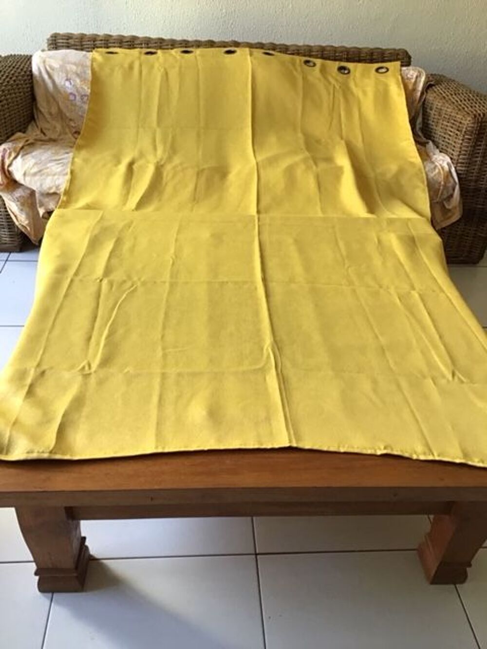 4 rideaux jaunes Décoration