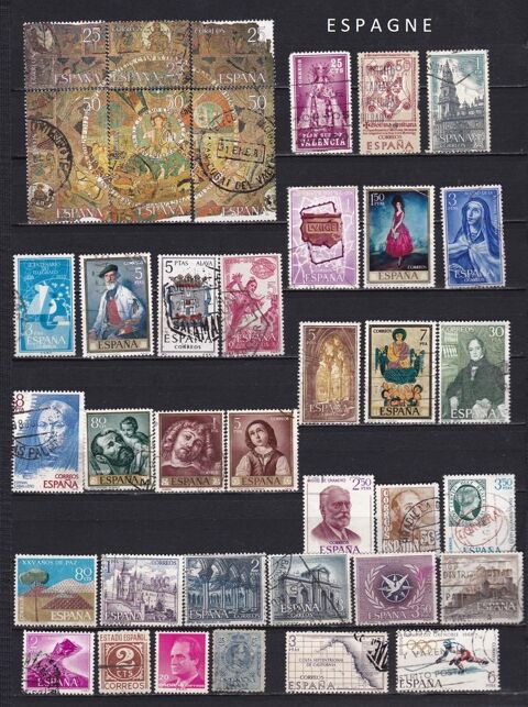 93 timbres d'ESPAGNE 4 Les glisottes-et-Chalaures (33)