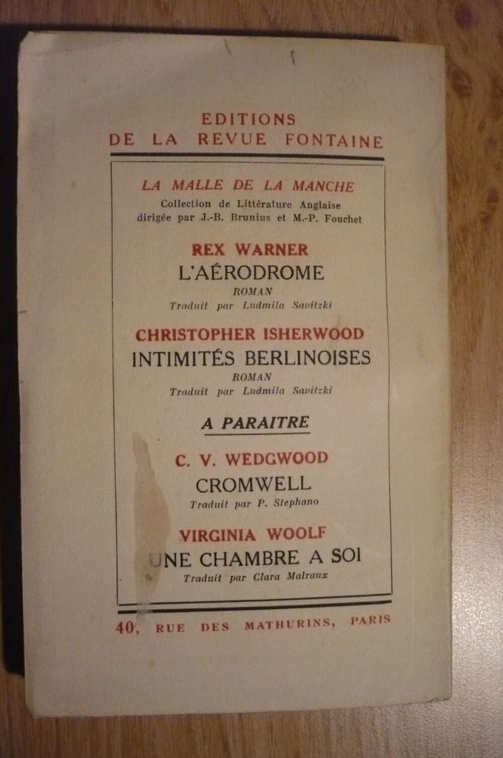 POURQUOI AI-JE &Eacute;T&Eacute; TU&Eacute;&nbsp;? de Rex WARNER (1946) Livres et BD