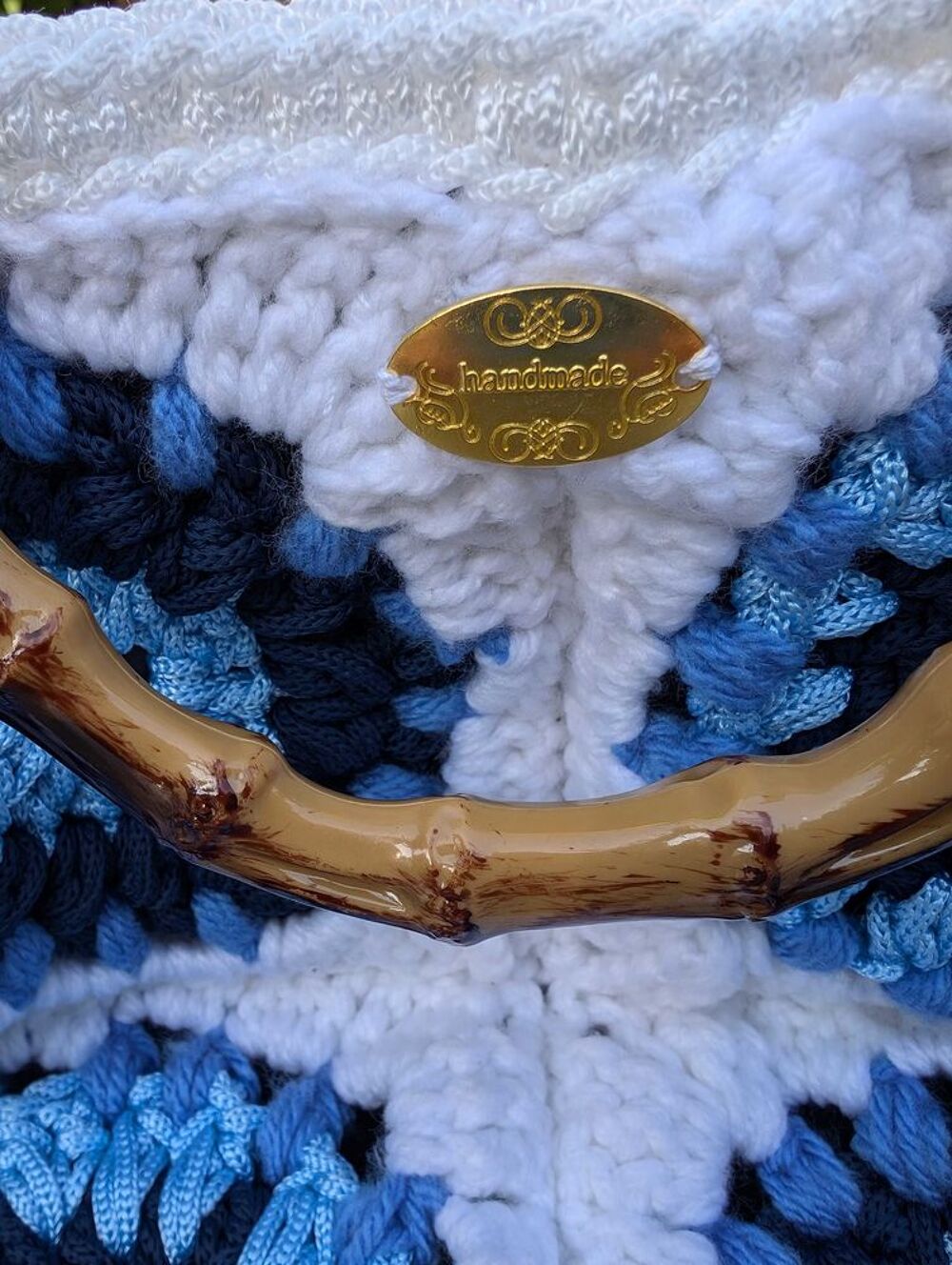 Eclat Marine sac &agrave; main en crochet style chic et boh&egrave;me pour les beaux jours d'&eacute;t&eacute; (28/29/14 cm) Maroquinerie