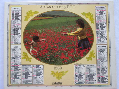 Almanach Des Ptt - Calendrier La Poste de 1989 - Allier 5 Chauriat (63)
