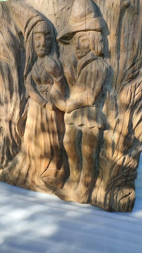Sculture du moyen age sur bois de chene Andernos-les-Bains (33)