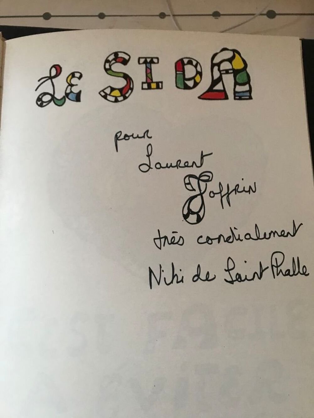Niki de St phalle "le sida c'est facile &agrave; &eacute;viter&nbsp;" d&eacute;dicac&eacute; Livres et BD