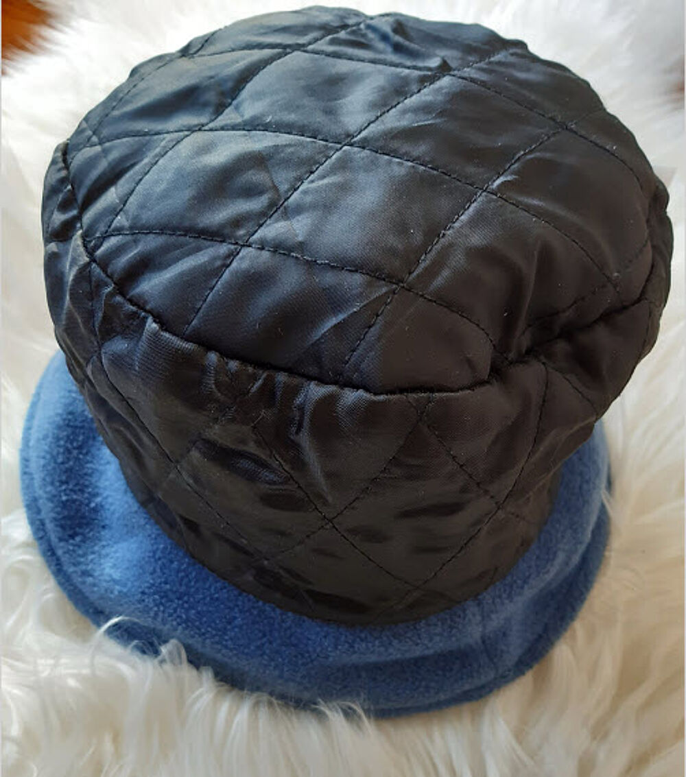 Chapeau bleu doubl&eacute; matelass&eacute; noir taille 57 Vtements