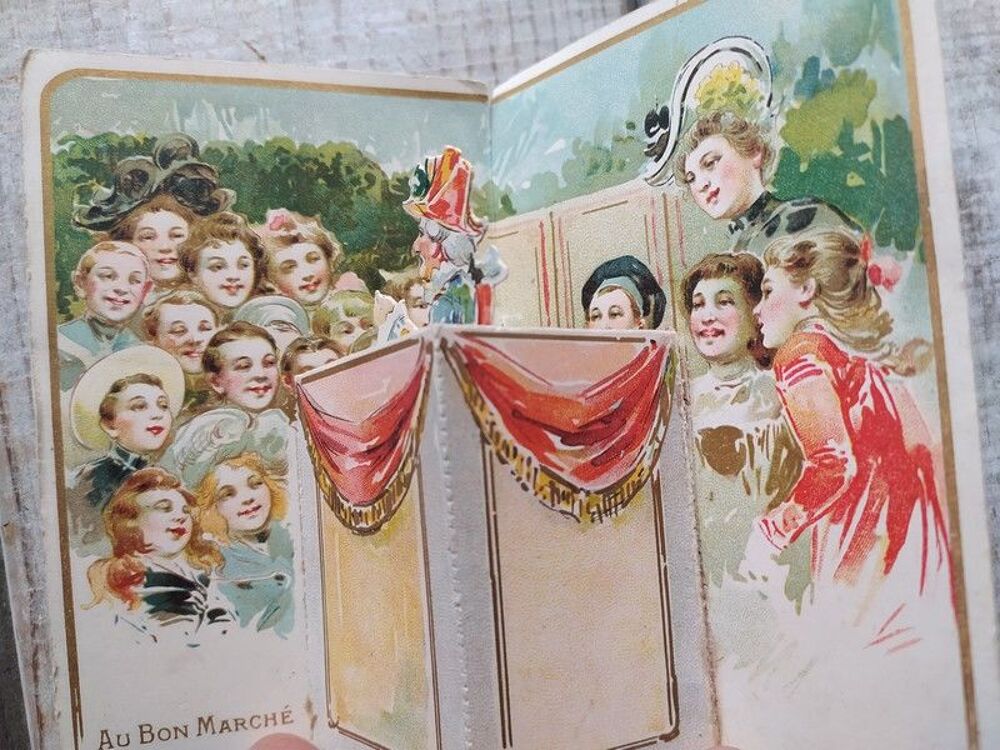 Ancien Chromo Syst&egrave;me Au Bon March&eacute; Th&eacute;&acirc;tre Guignol 