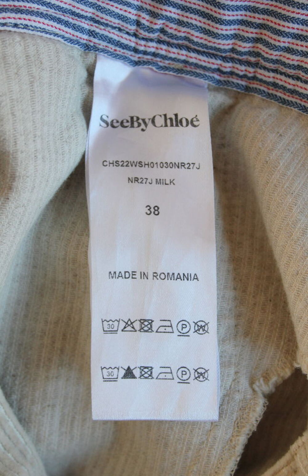 Short bermuda velours cr&egrave;me SEE BY CHLOE T.38 Vêtements