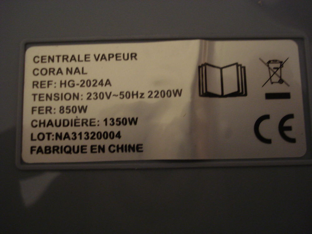  Centrale vapeur HG -2024A (AUG) Electroménager
