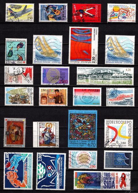 Lot timbres France 1992/96 obl,  10 % de la cote, TB 2 Cholet (49)
