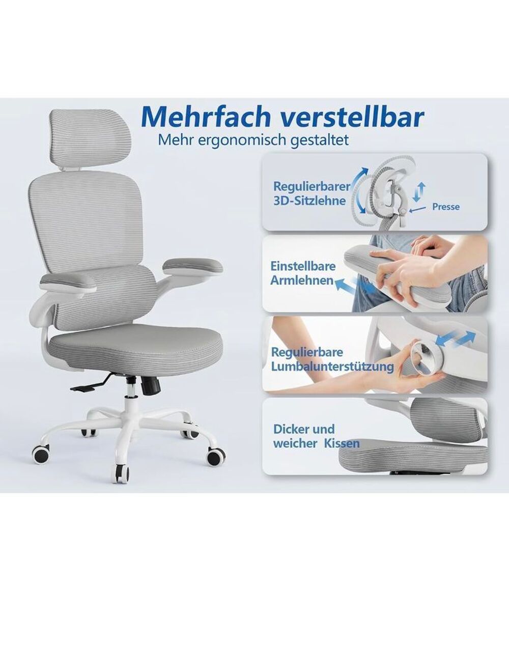 Chaise de bureau ergonomique TRALT €" comme neuve Meubles
