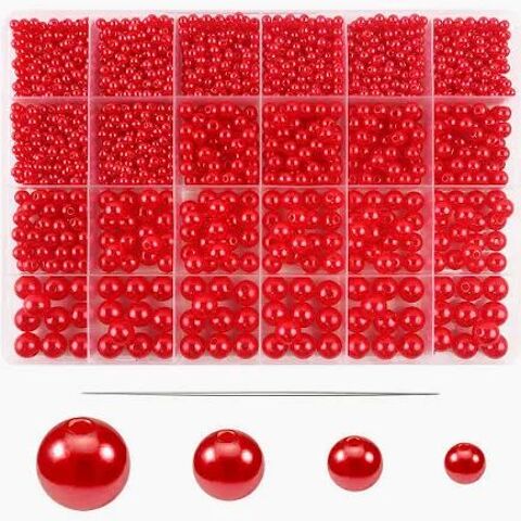 1500 Perles Rouge Nacrées Plastique Rondes de 4 mm à 10 mm a Marseille 13 (13)
