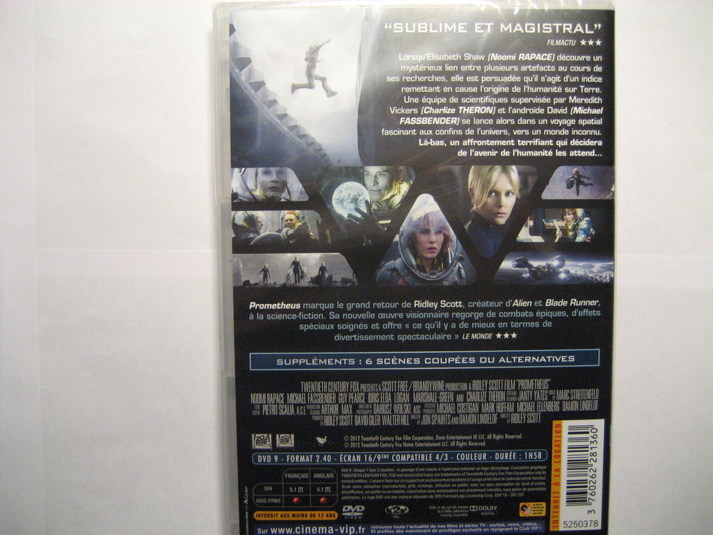 dvd neuf " PROMETHEUS " DVD et blu-ray