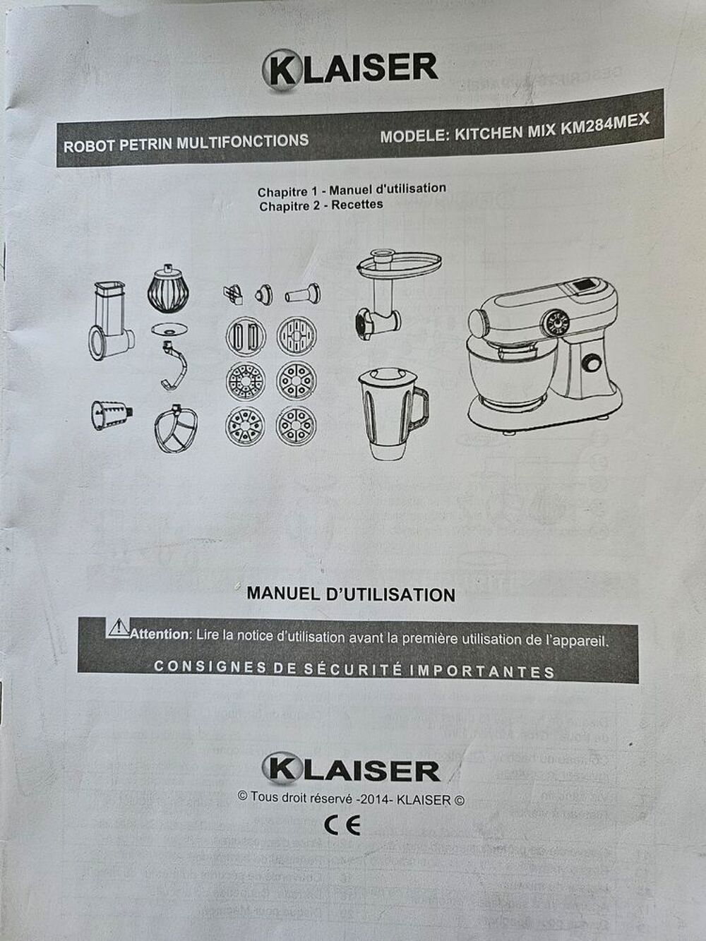 A saisir un robot m&eacute;nager de marque KLAISER Electroménager