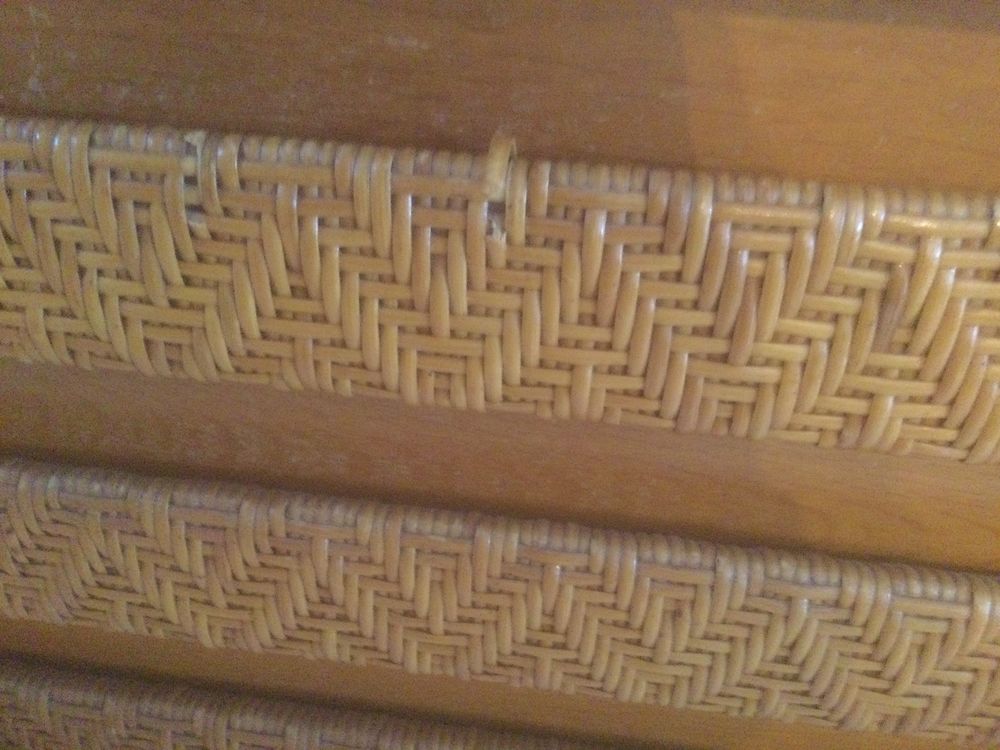 Commode vintage bois et rotin Meubles
