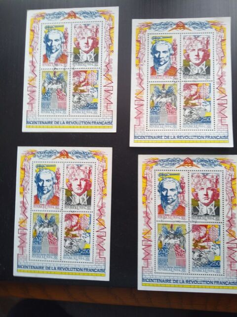 16 timbres du bicentenaire de la révolution française 15 Calès (46)