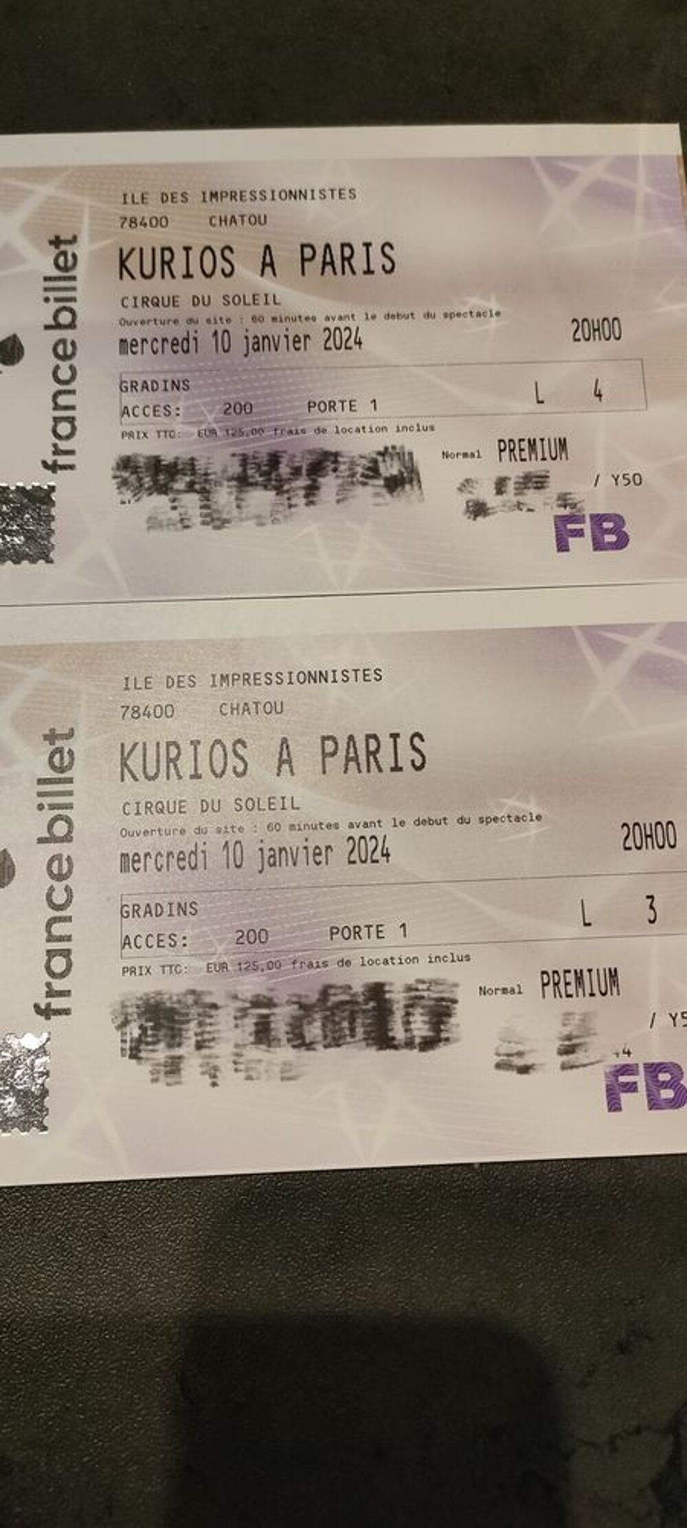 2 places pour Cirque du soleil Kurios-Chatou Paris Billetterie