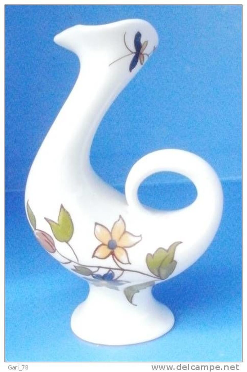 Vase miniature en porcelaine de Limoges (oiseau) Décoration