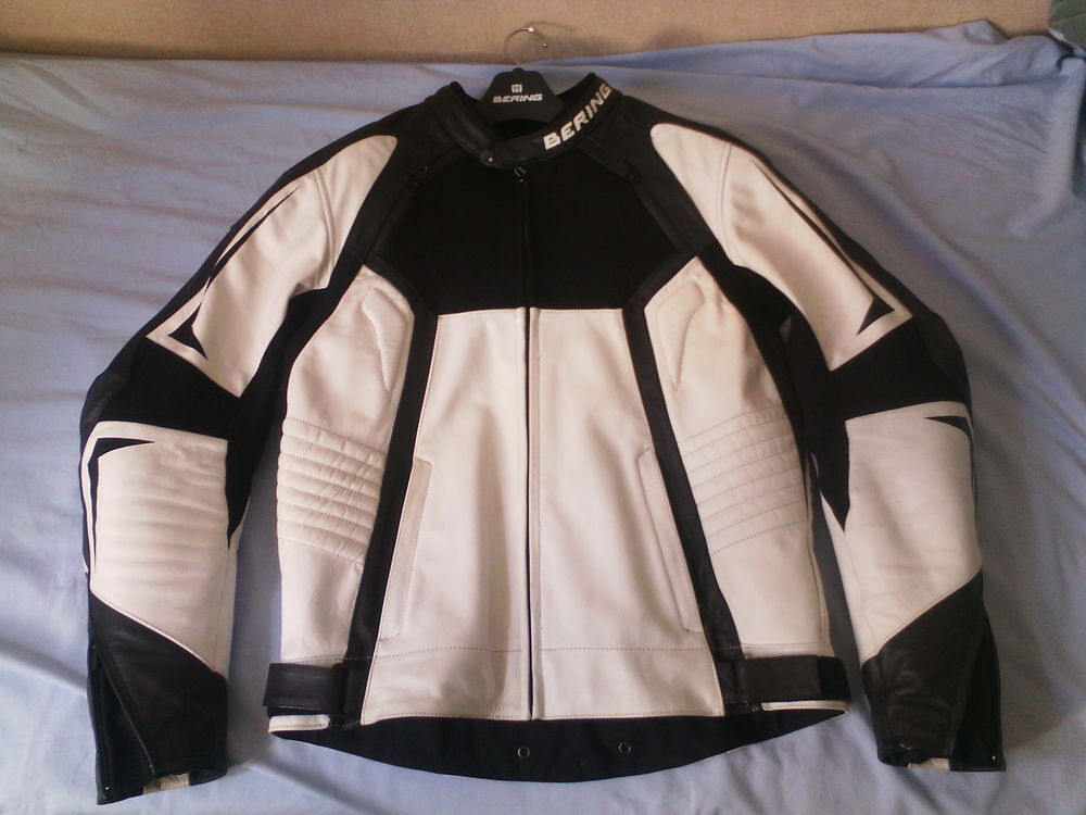 Blouson et pantalon moto cuir blanc Vêtements