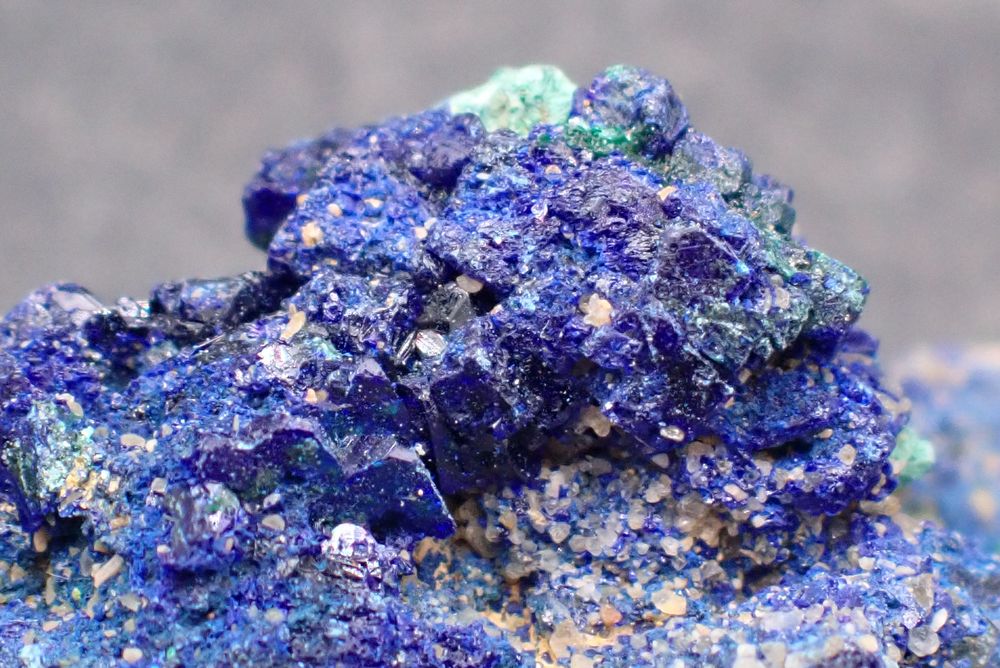 Chessylite (Azurite) &amp; Cuprite pseudomorphos&eacute;e en Malachite 