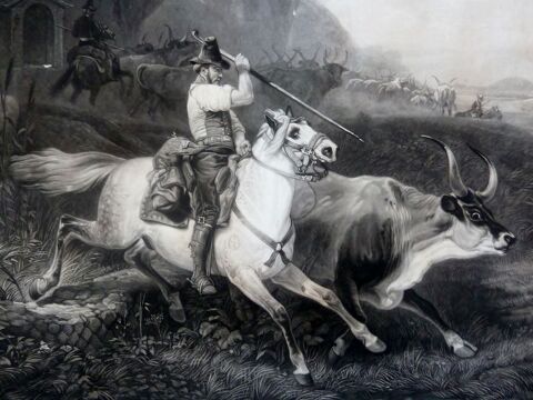 Grande aquatinte de JP Jazet d'apr�s Horace Vernet XIX�me 0 Nice (06)