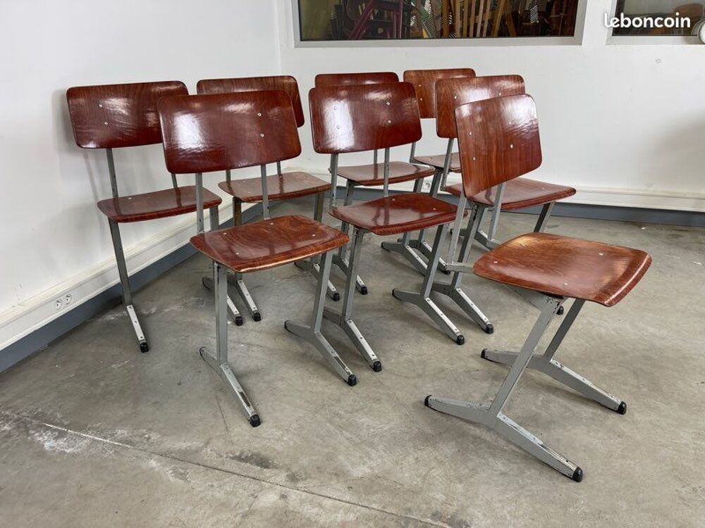 lot de 8 Chaises galvanitas indus vintage LIVRAISON POSSIBLE Meubles