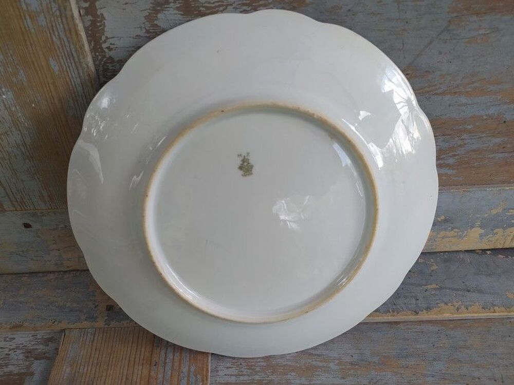 Assiette Porcelaine XIX&egrave;me Moritz Zdekauer Austria Cerises 