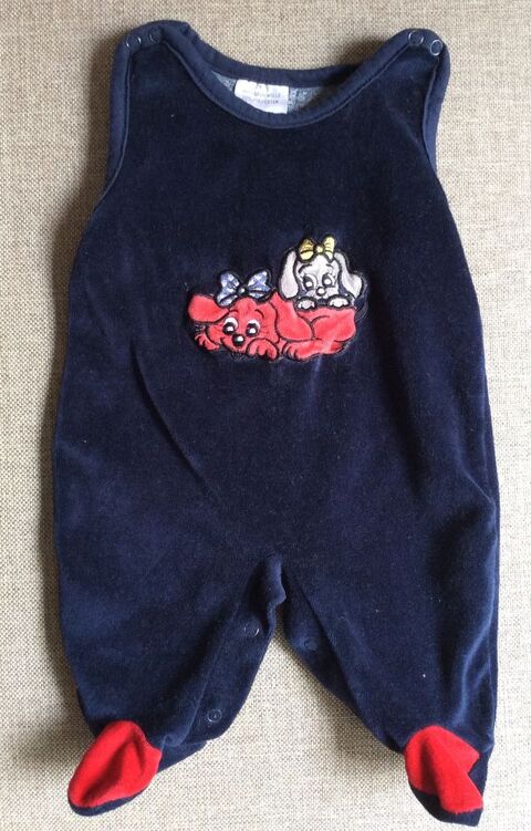 Grenouillère / Pyjama sans manche bleu marine chiens - 62 1 Paris 17 (75)