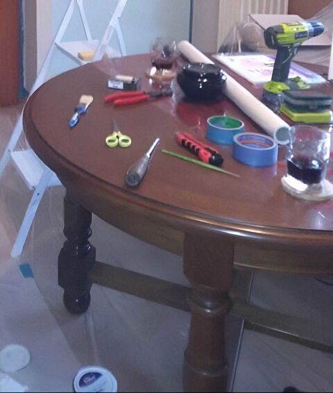 Table chne massif ronde et 2 rallonges  200 Cluses (74)