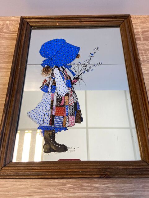 Ancien Cadre Miroir Vintage Sarah Kay Holly Hobbie 1970 29 Hyères (83)