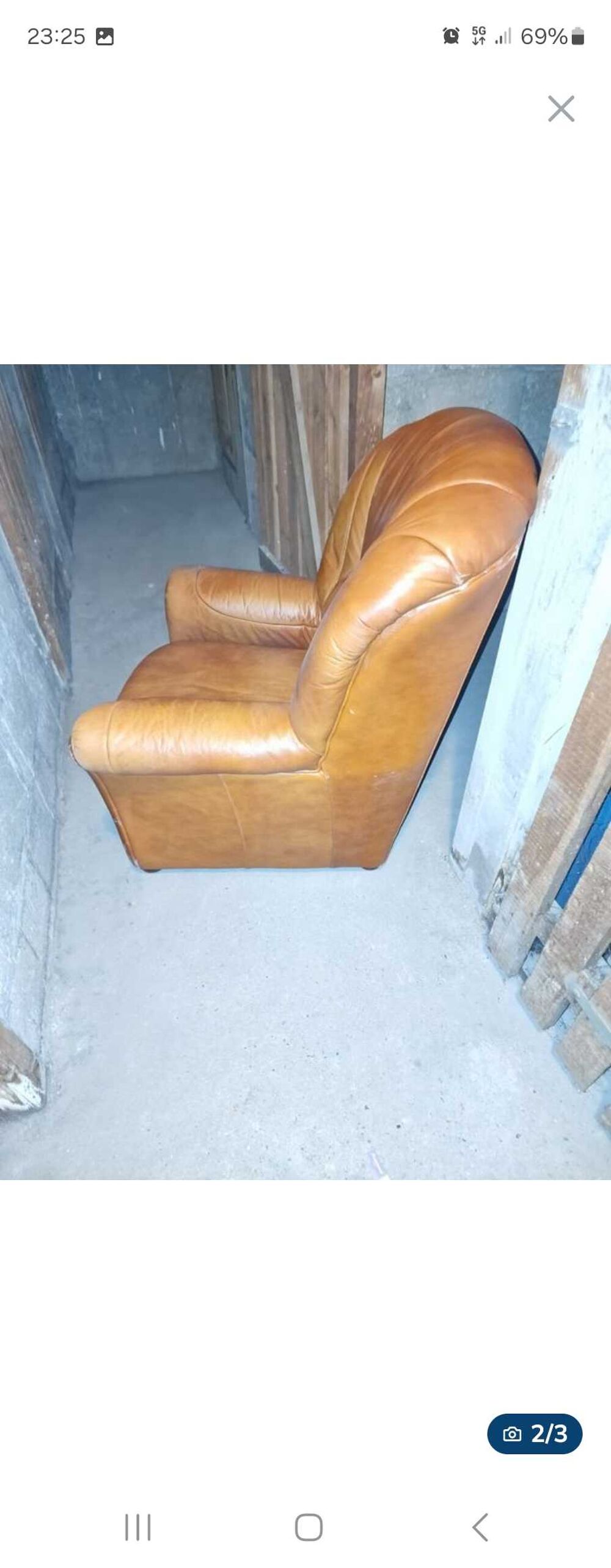 fauteuil en cuir marron Meubles