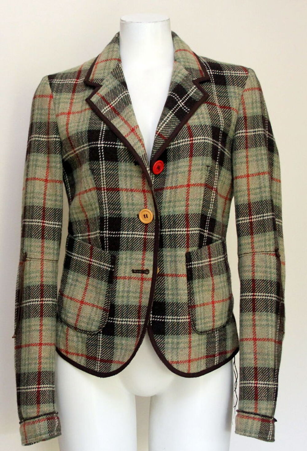 Veste &agrave; carreaux MARITHE FRANCOIS GIRBAUD T.40 Vêtements