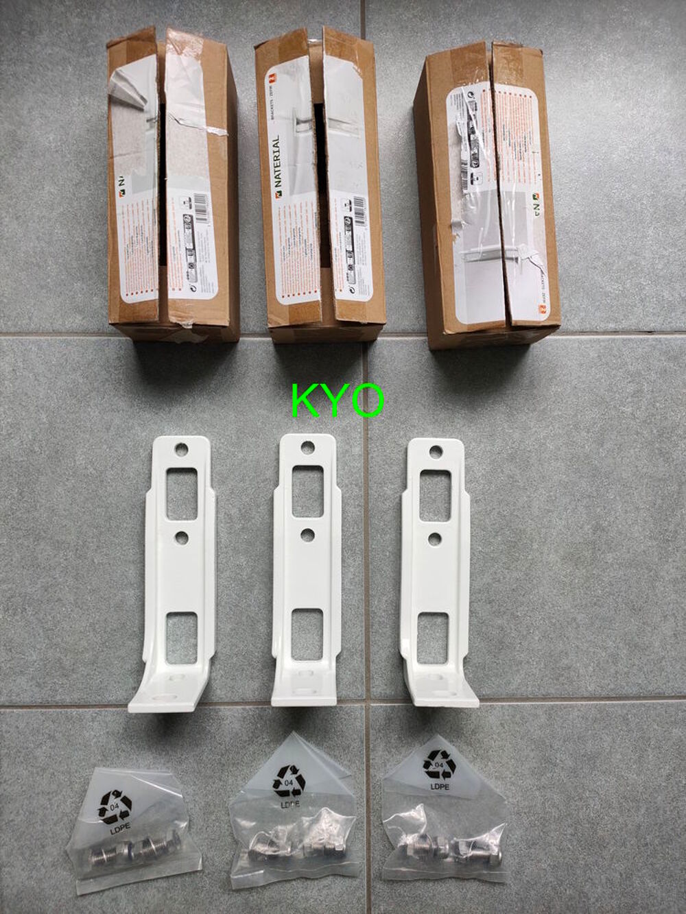 Naterial Zefir, lot de 3 supports de fixation plafond blanc Bricolage