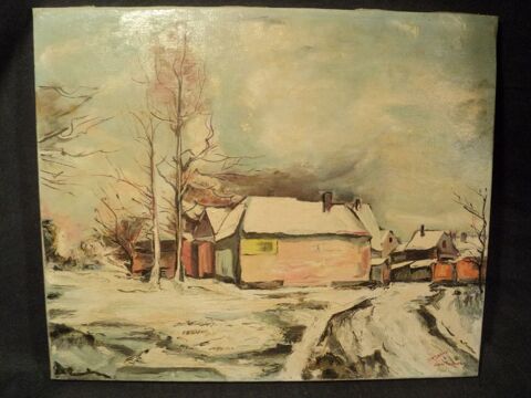 Tableau Paysage d'Hiver d'Aprs Maurice de Vlaminck. 70 Loches (37)