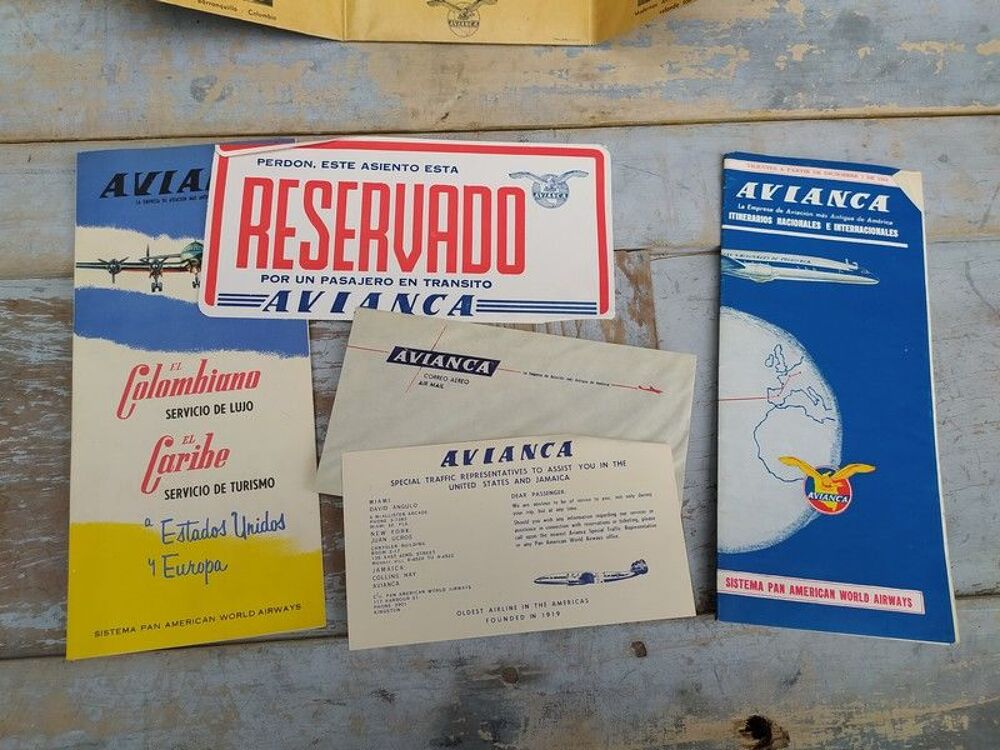 Publicit&eacute; Avianca Carpeta de Vuelo Colombia America Airline 