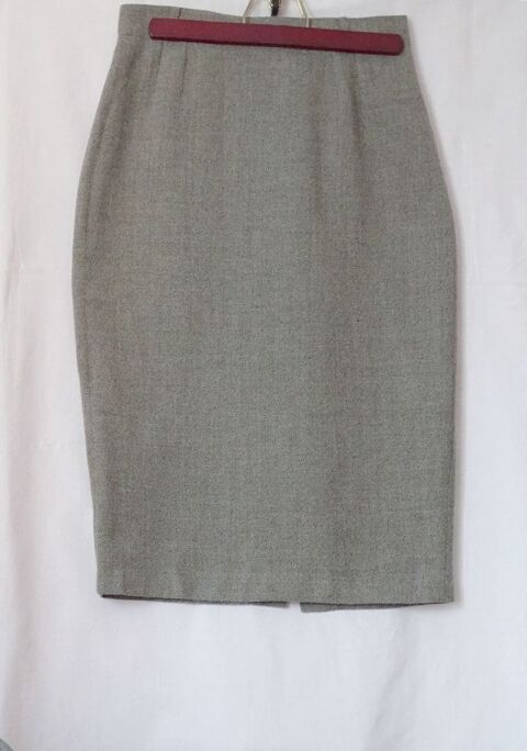 Jupe beige/grise chin�- 1.2.3 (UN DEUX TROIS)- T.38 15 Les Moli�res (91)