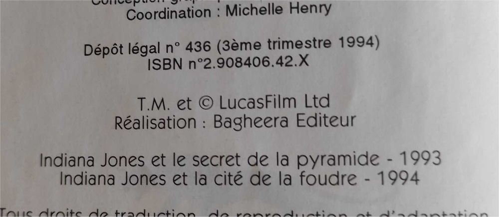 Indiana Jones et le secret de la pyramide Livres et BD