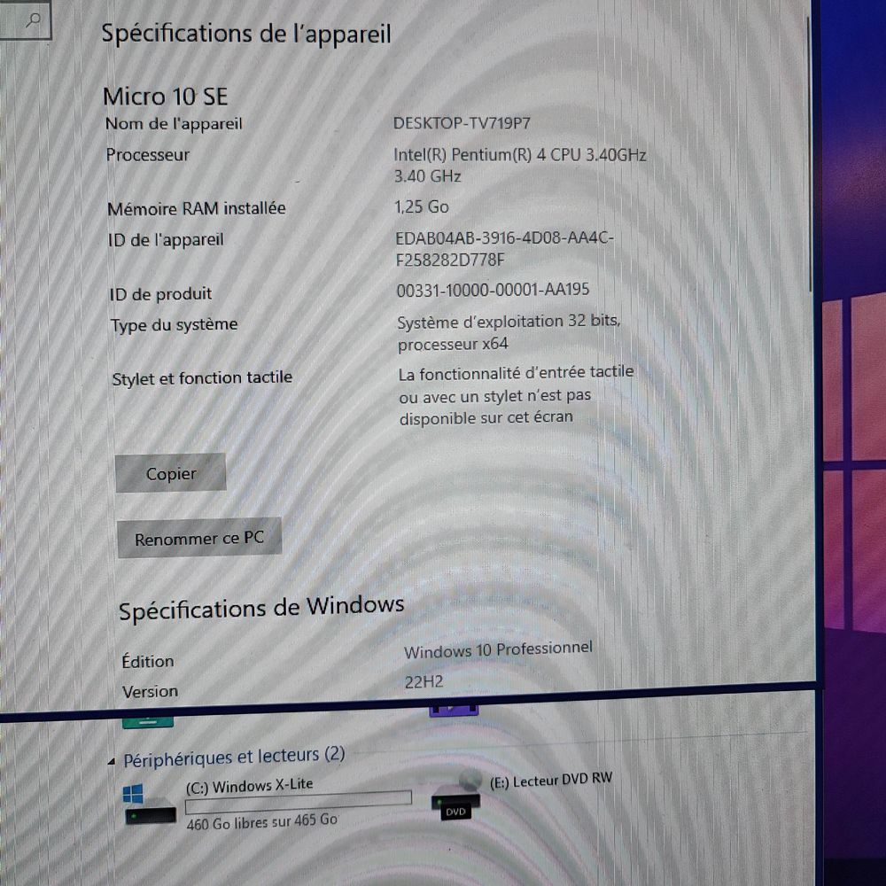 Ordinateur HP de bureau windows 10 ancien Matériel informatique