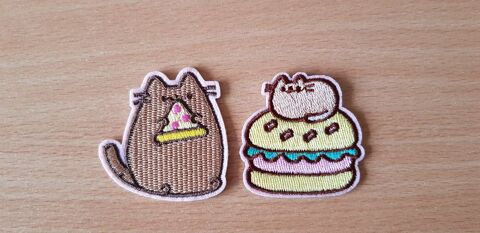 ecusson brodé
chat pizza hamburger 
5x5 cm
thermocollant 4 Carnon Plage (34)
