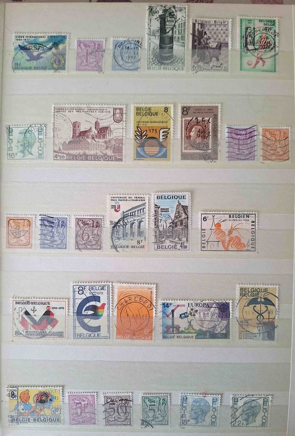 S&eacute;rie de timbres de collection de Belgique A 