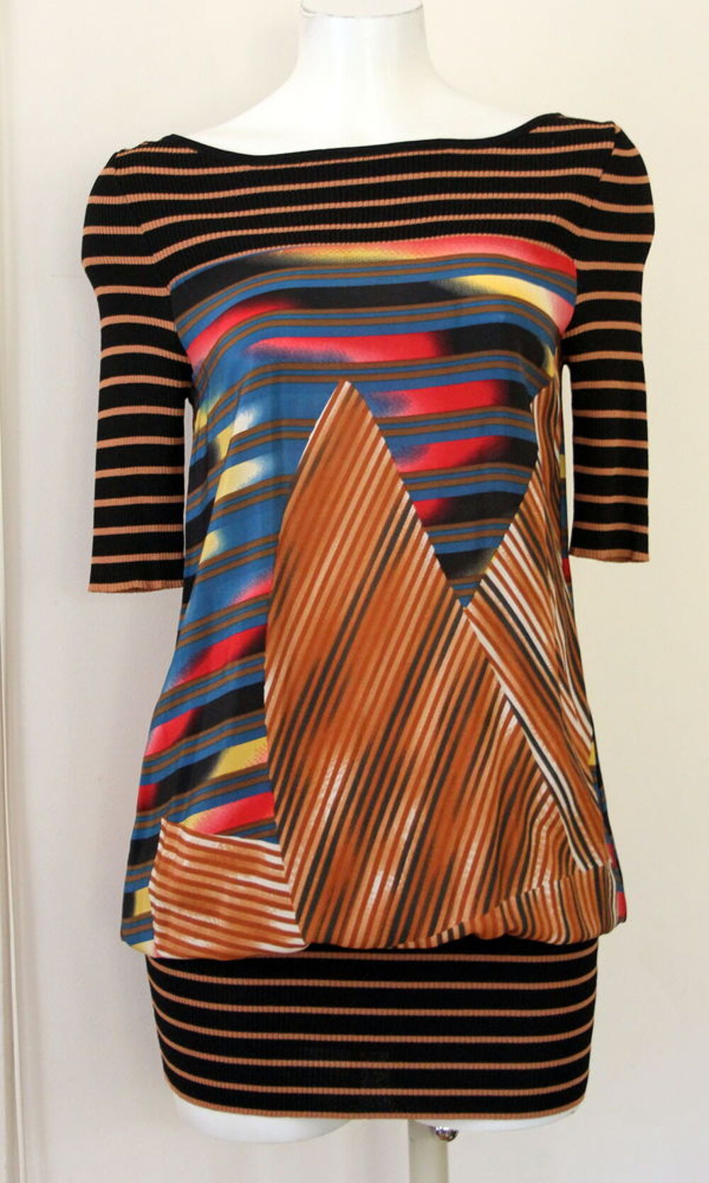 Top robe courte multicolore MISSONI T.38 FR ou 40 IT Vêtements
