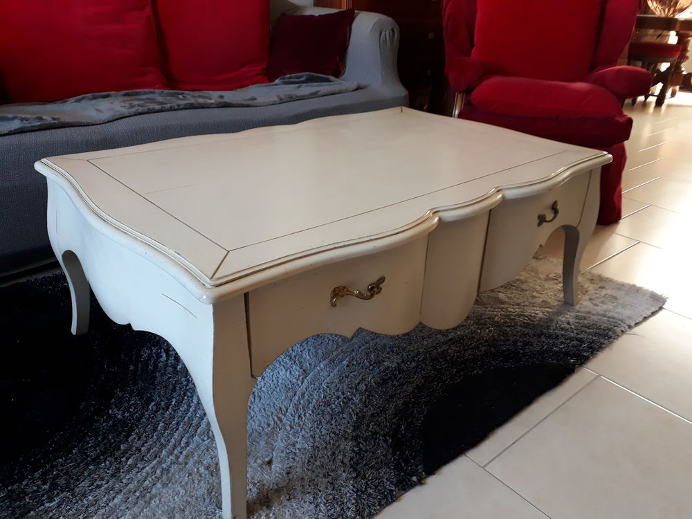 Table basse bois finition ivoire Meubles