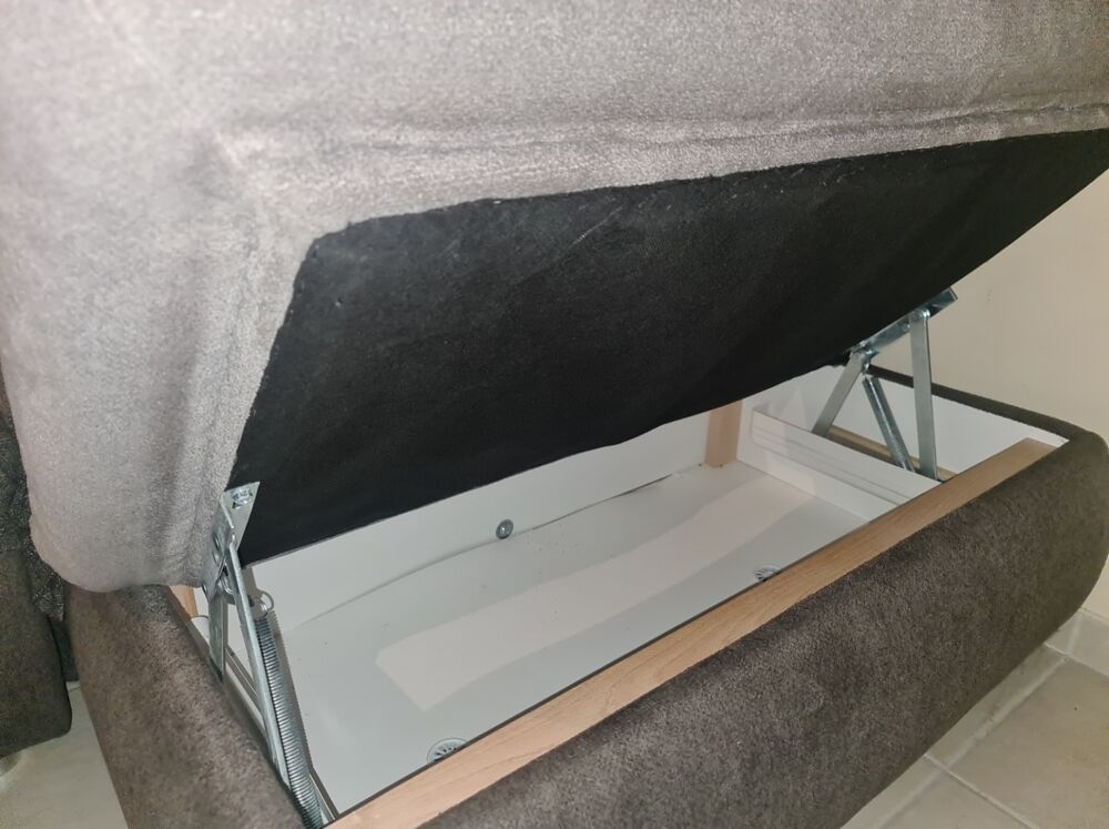 Canap&eacute; d'angle droit gris taupe convertible Meubles