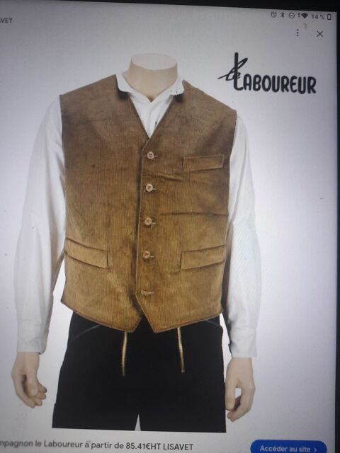 GILET VELOURS le laboureur 60 Joyeuse (07)