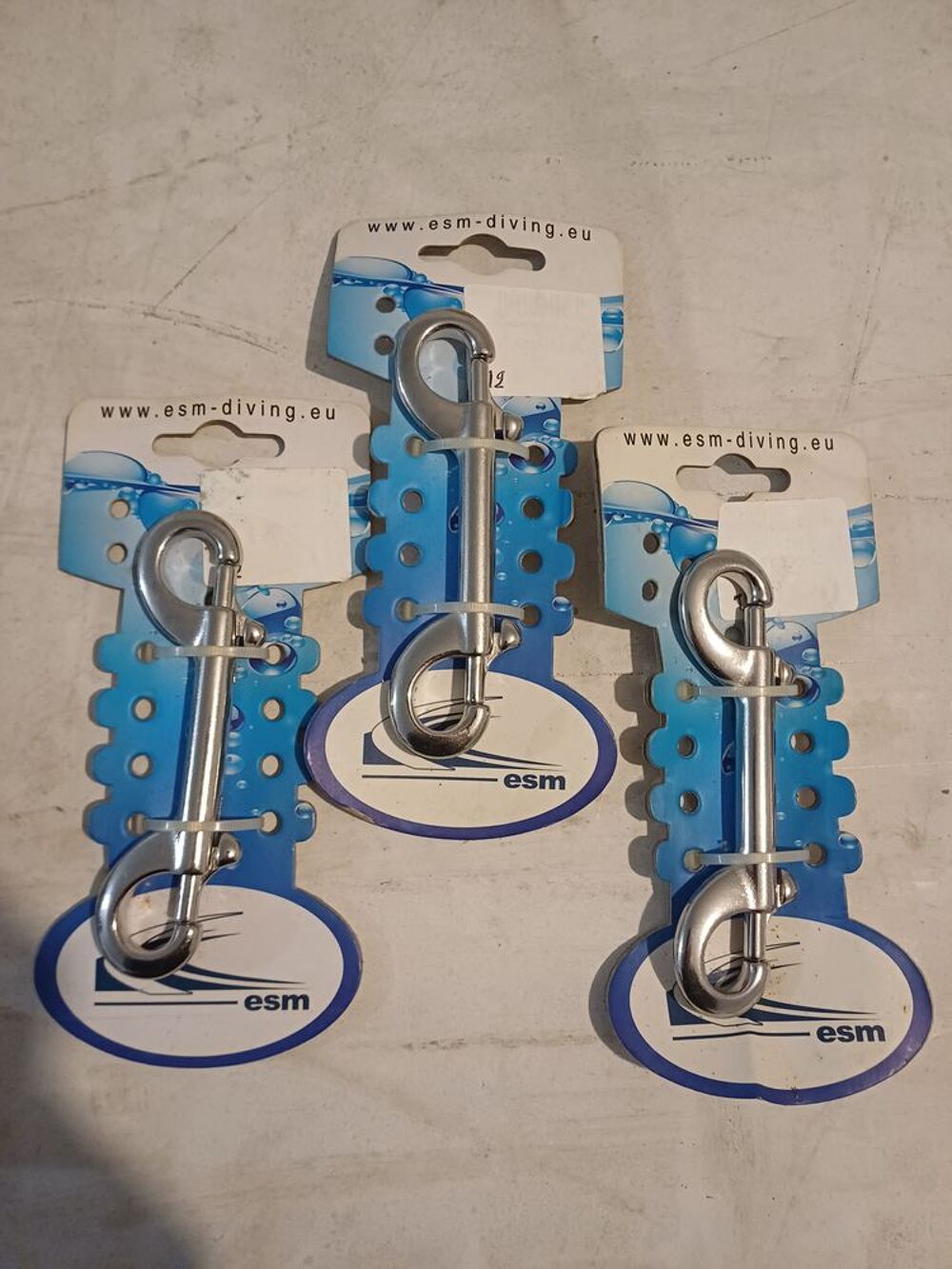 Mousqueton double ESM, 9cm, inox Sports