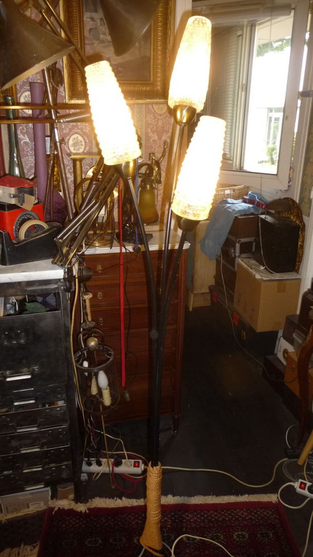 Lampadaire vintage tripode ann&eacute;es 50/60 Décoration