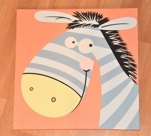 Peinture sur toile.Tableau Z�bre.30 cm x 30 cm.Tr�s bon etat 20 Gujan-Mestras (33)