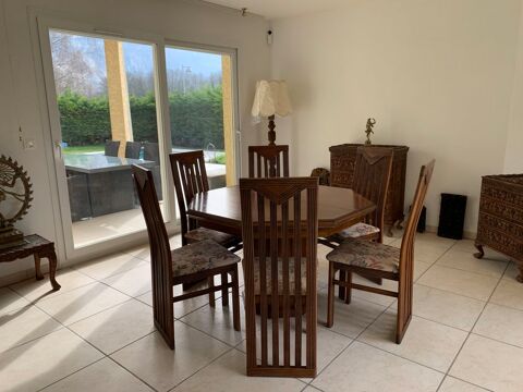 Table salle � manger DELORME bois massif noyer + 6 chaises s 990 Gaillard (74)