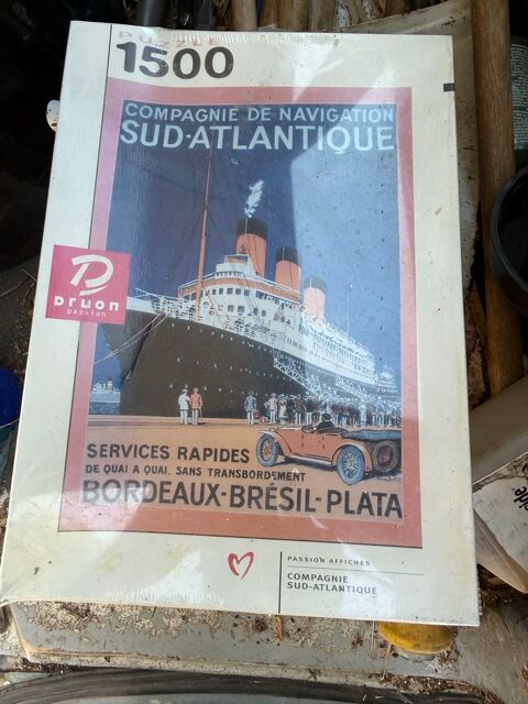 puzzle 1500 pièces affiche publicitaire la compagnie de navigation Sud-Atlantique neuf La Ciotat (13)