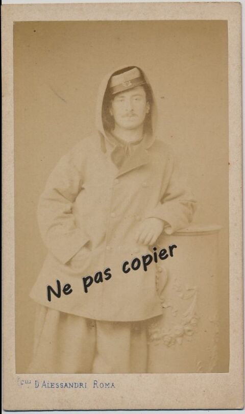 Cdv Photo Militaire Zouave Pontifical Rome Italie ca1870 0 Loches (37)